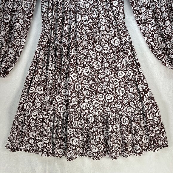 Boden Scoop Tiered Jersey Mini Dress Women’s Sz 6L Floral Boho Prairie Cottage - Picture 6 of 10